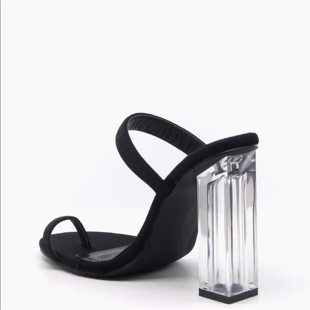 "Clearly" Block Heels - Black - Picture 3 of 6